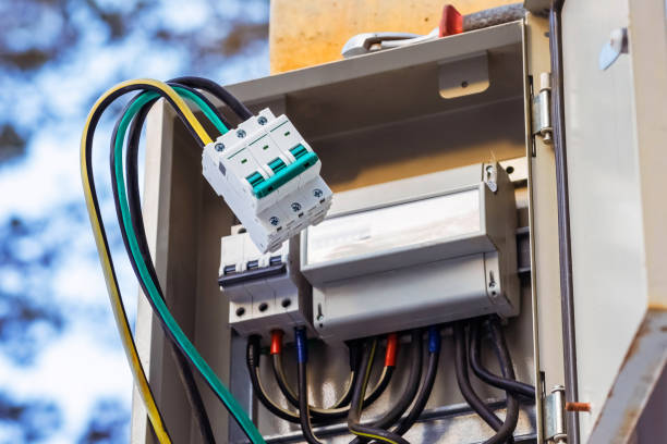 istock Electricity equipment. 3-phase automatic electric switch for installation in an electric panel. 2164711039