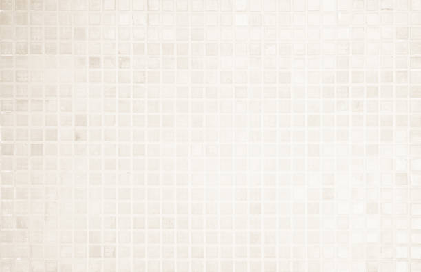istock Cream light ceramic wall chequered and floor tiles mosaic background in bathroom, kitchen. Design pattern geometric with grid wallpaper texture decoration pool. Simple seamless abstract surface clean. 2164712419
