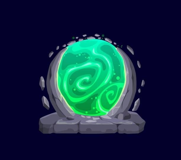 istock Fantasy fairytale game magic portal door, teleport 2164714548