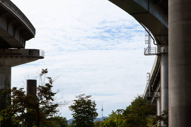 istock Low-angle view of the concrete bridge 2164716613