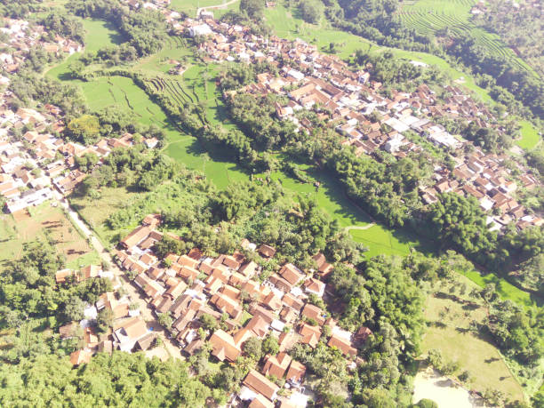 istock Dense village in a valley 2164724872