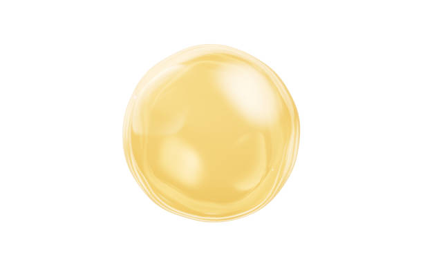 Golden liquid oil bubble, 3d rendering.
