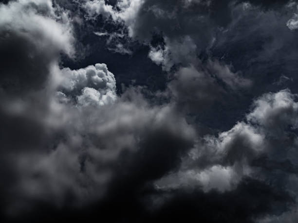 istock Cloud storm sky dark rain lightning thunder stoumy typhoon Nature light scene rainy atmosphere damage effect carbon dioxide dust air pollution 2.5 Pm, texture nature windstorm weather skyscape. 2164734322