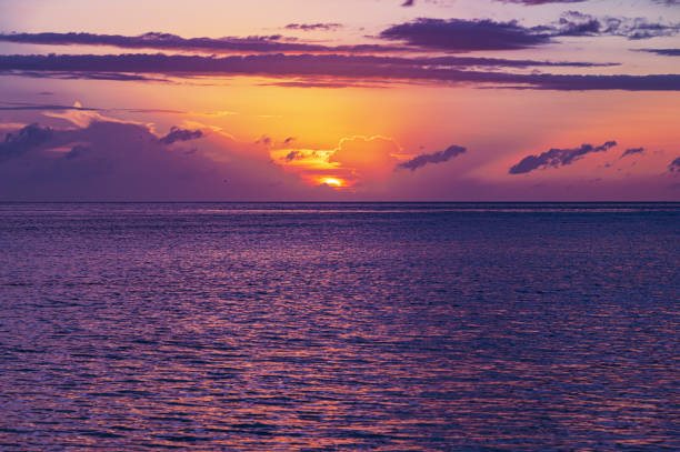 Beautiful sunrise over the tropical sea
