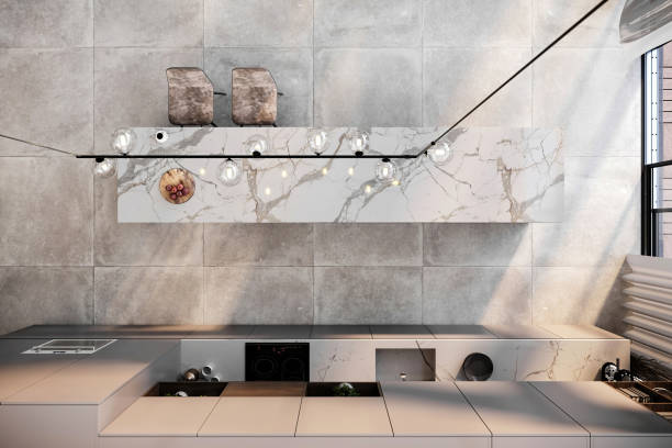 istock Top view of modern kitchen interior 2164743328