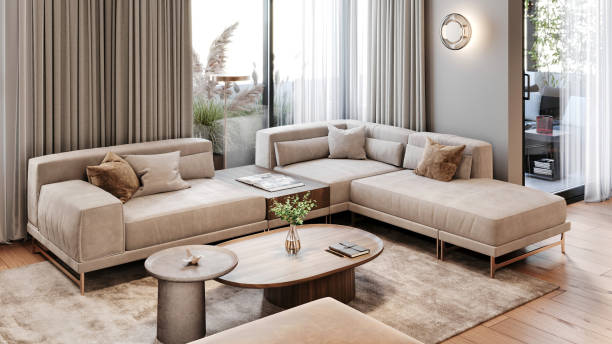 istock Modern apartment living room interior 2164743462