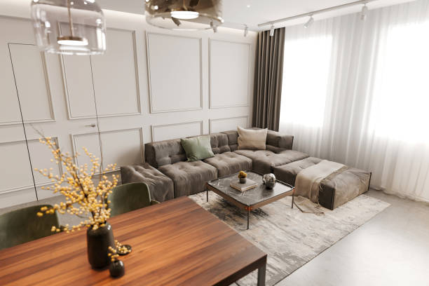 istock Living room with large sofa 2164743542