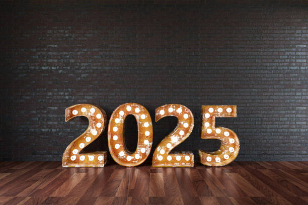 istock 2025 Light Bulb Sign Against Black Wall 2164757577
