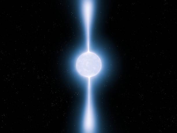 istock Neutron star isolated. Pulsar in space generates radio waves. 2164761045