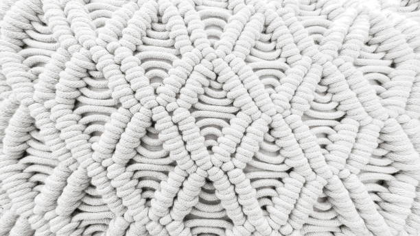 istock White Textured Rope Mat Close-Up Detail 2164766621