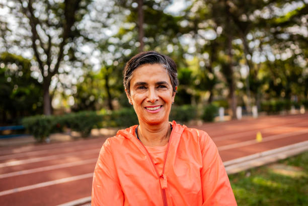 istock Portrait of a instructor on a running track 2164767676