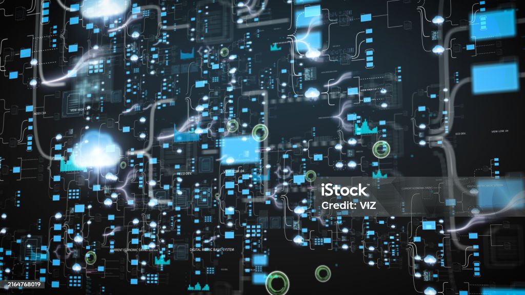 Extensive Network Extensive Digital Network Layout With Interconnected Data Nodes ...