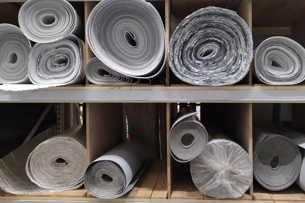 istock Rolls of polyethylene foam and foil thermal insulation material 2164775293