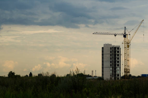 Apartment building in a new residential complex. Construction landmark image