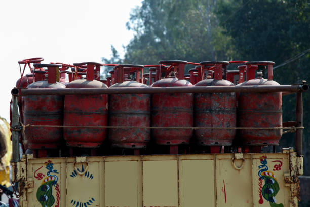 istock LPG gas cylinder delivery cart! 2164778573