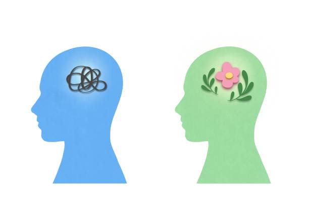 istock Confused thoughts and fatigue and Flowers growing in person head 2164781149