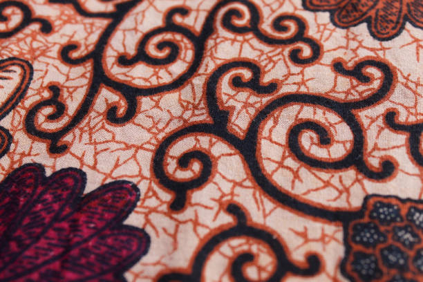 texture of Indonesian batik patterns on cloth.
