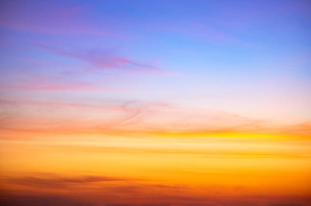 istock Beautiful , luxury soft gradient orange gold clouds and sunlight on the blue sky perfect for the background, take in everning,Twilight, Large size, high definition landscape photo 2164782827