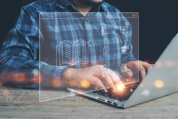 istock E-learning education, Concept of Online education. e-learning education concept, learning online with webinar. Digital courses to develop new skills. internet lessons, Education internet Technology. 2164782945