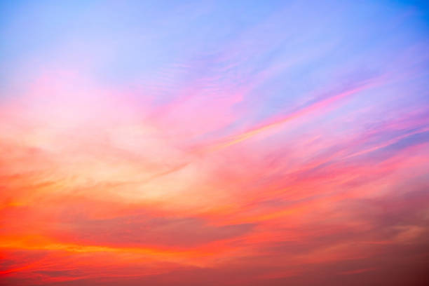 Beautiful , luxury soft gradient orange gold clouds and sunlight on the blue sky perfect for the background, take in everning,Twilight, Large size, high definition landscape photo