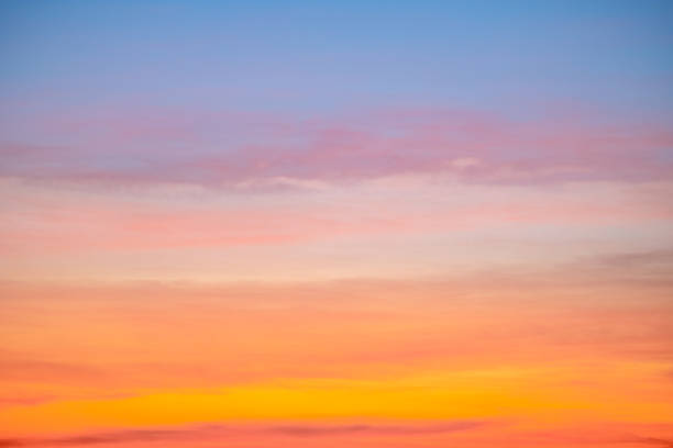 istock Beautiful , luxury soft gradient orange gold clouds and sunlight on the blue sky perfect for the background, take in everning,Twilight, Large size, high definition landscape photo 2164785022
