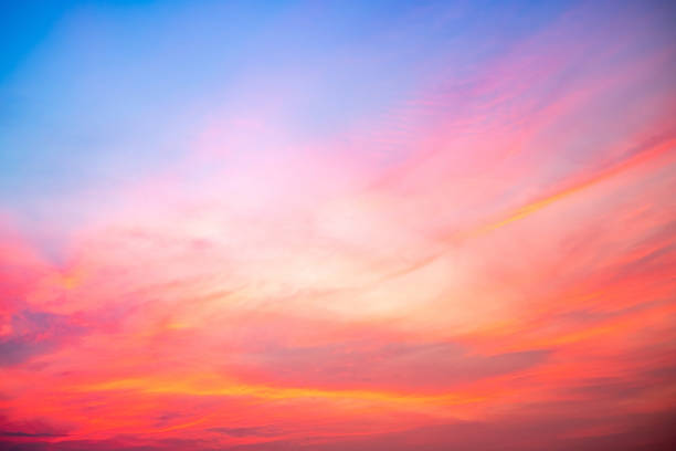 istock Beautiful , luxury soft gradient orange gold clouds and sunlight on the blue sky perfect for the background, take in everning,Twilight, Large size, high definition landscape photo 2164785177