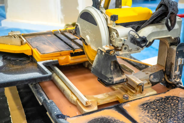 istock Circular saw with water supply. Saw the stone. Circular saw for construction work. 2164790589