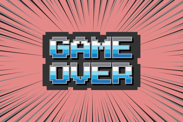 istock Pixel art cartoon retro style with text 