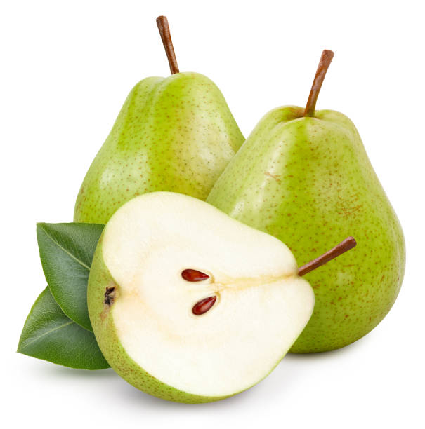 istock Fresh pear and half pear isolated on white background 2164796972