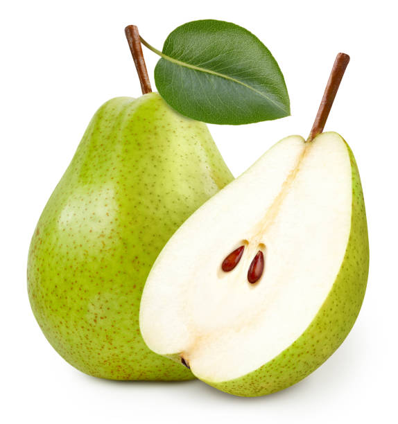 istock Fresh pear and half pear isolated on white background 2164797784