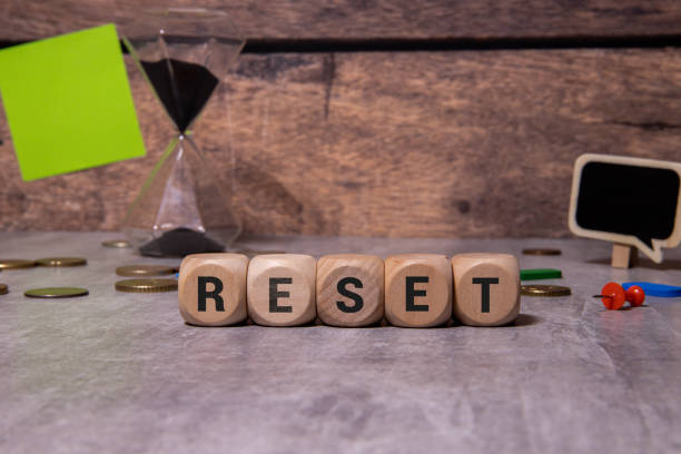 istock Wooden Blocks with the text: Reset 2164798514