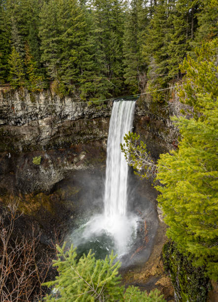 istock Brandywine Falls is indeed a beautiful waterfall located in Brandywine Falls Provincial Park, near the Sea to Sky Highway (Highway 99) in British Columbia, Canada. It's a relatively accessible spot, making it a great stop for travelers exploring the area. 2164805419
