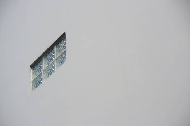 Glass blocks on the outer walls of the building