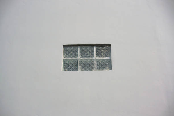 Glass blocks on the outer walls of the building
