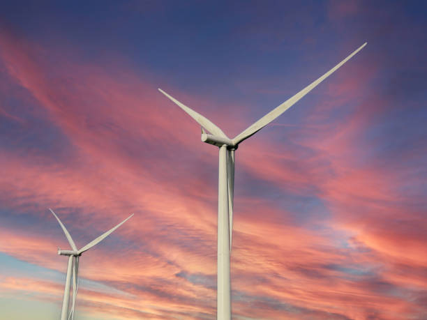 istock Wind Turbines Farm at Sunset 2164813071