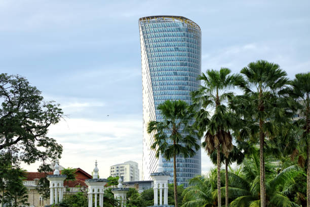 Modern tall buildings at riverside downtown Kuala Lumpur