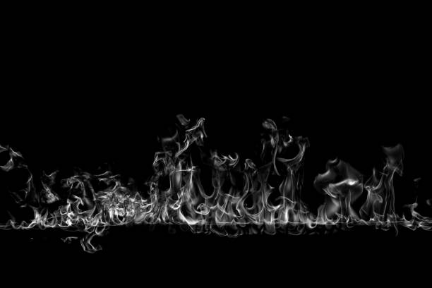 Smoke line on black background. Can be used as overlay design element with add or screen blending mode