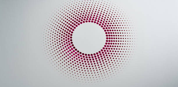 istock Intricate circular paper artwork with a gradient of deep pink hues on a white minimalist background 2164819053
