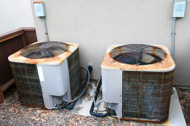 istock Air conditioners at Backyard House Wall 2164822685