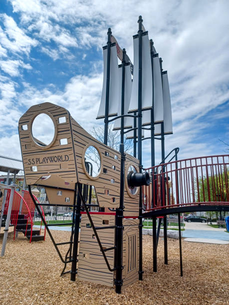 istock Child playground in sunny day 2164825056