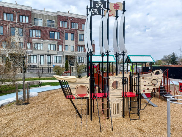 istock Child playground in sunny day 2164825067