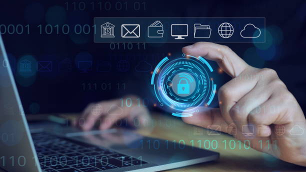 istock Cybersecurity and privacy concepts to protect data.Businessman protecting personal data on smart phone with virtual screen interfaces.Lock icon and internet network security technology. 2164826278
