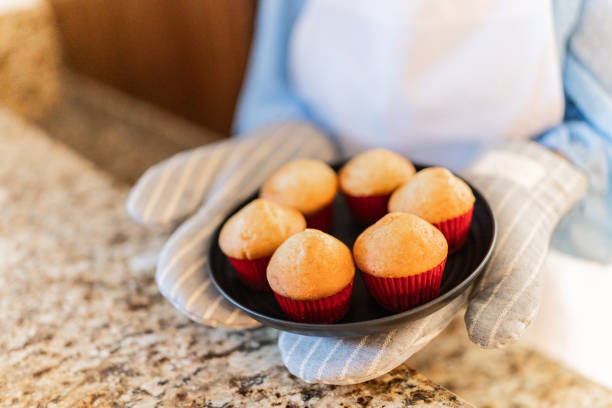 Close-up of cupcakes freshly baked