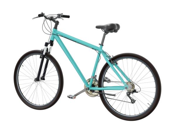 istock Blue teal bicycle, side back view isolated on white background, 3D illustration 2164830076