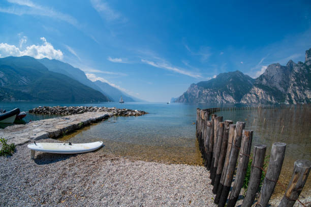One of the many piers on the lakeside of Riva del Garda in the province of Trento