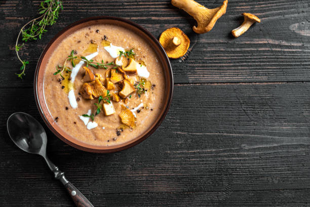 istock Chanterelle forest mushroom soup 2164835844
