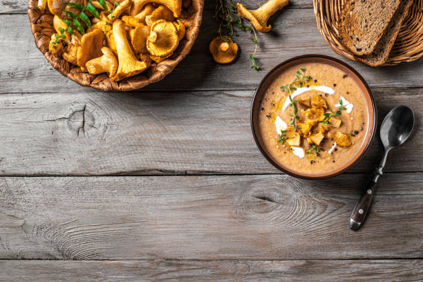 istock Chanterelle forest mushroom soup 2164836068