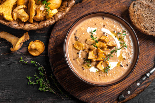 istock Chanterelle forest mushrooms soup 2164836069