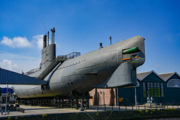 Den Helder, Netherlands. July 31, 2024. Historical Naval Museum of Den Helder. U-boat Tonijn in the outdoor area