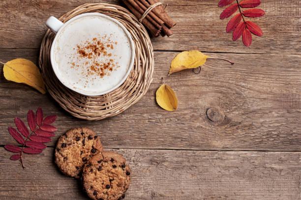 Cosy autumn coffee and cookies